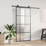  Klizna vrata s okovima crna 102 5x205 cm ESG staklo - Crna 102.5 x 205 cm (200 cm sliding rail) 1 Matirano | shoptok.hr