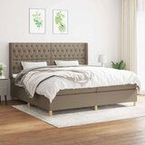  Box spring postelja z vzmetnico taupe 200x200 cm blago, (20761247) | Shoptok.si