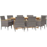  9-dijelni vrtni blagovaonski set s jastucima sivi | shoptok.hr