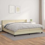  Krevet s oprugama i madracem krem 200x200 cm od umjetne kože | shoptok.hr
