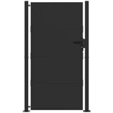 vidaXL Vrtna vrata Črna 110 x 205 cm Prašno lakirano jeklo, (5000249673) | Shoptok.si