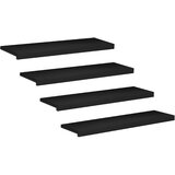 Step treads 4 kom. 90 x 25 x 2 cm Crna Čvrsto drvo bukve | shoptok.hr