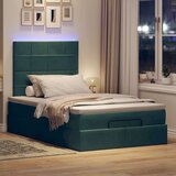 vidaXL Otomanski krevet s madracima&amp LED tamnozeleni 120x200cm baršun | shoptok.hr