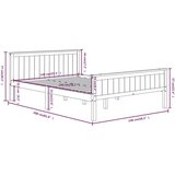  Posteljni okvir temno rjav iz trdne borovine 140x200 cm, (20648459) | Shoptok.si