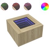 Maison Chic Klubska mizica - kavna mizica - Nizka mizica LED sonoma hrast 60x60x40 cm inženirski les, (21755046) | Shoptok.si