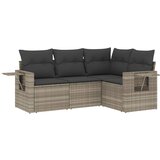 Maison Chic Seti vrtnega pohištva - Vrtna garnitura - Vrtni pohištvo set 4-delna z blazinami siv poli ratan, (21820929) | Shoptok.si