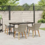  Blagovaonski set 5 pcs Svijetlo siva i crna L | shoptok.hr