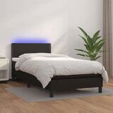 Box spring s madracem LED crni 90x200 cm od umjetne kože Cijene