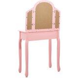  Toaletni stolić sa stolcem rozi 65x36x128 cm paulovnija i MDF | shoptok.hr