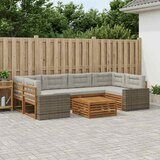  Set vanjskih sofa 7 kom. Prirodna i svjetlosiva Poliester | shoptok.hr
