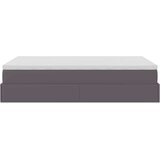 vidaXL Otomanski posteljni okvir z vzmetnico siv 120x200 cm um. usnje | Shoptok.si