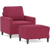  Fotelj s stolčkom za noge vinsko rdeč 60 cm žamet | Shoptok.si
