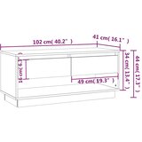 TV ormarić boja betona 102 x 41 x 44 cm od konstruiranog drva | shoptok.hr