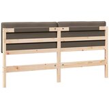  Tapecirani uzglavlje Smeđa i taupe 200 cm Čvrsto borovo drvo | shoptok.hr
