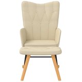  Stolica za ljuljanje s osloncem za noge krem od tkanine | shoptok.hr