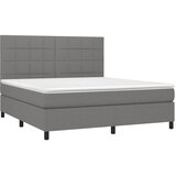  box spring s madracem LED tamnosivi 160x200 cm tkanina | shoptok.hr