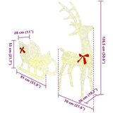 vidaXL Jelenova sani Toplo bela 120 cm 55 cm Akril | Shoptok.si