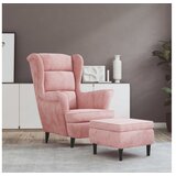  Fotelj s stolčkom roza žamet | Shoptok.si