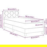 vidaXL Postelja s škatlo z vzmetnico in LED Krem 90x190 cm Tkanina, (22082882) | Shoptok.si