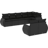  8-dijelni set vrtnih sofa od poliratana s jastucima crni | shoptok.hr