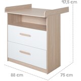 Roba Bijela/u prirodnoj boji dječja komoda u dekoru hrasta s promjenjivim stolom 88x98x75 cm Cabane – | shoptok.hr