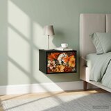  Wall-mounted noćni ormarić GENNEP 2 kom. Crni hrast - Crni hrast Print ljiljana 2 | shoptok.hr