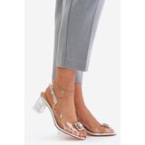 S. BARSKI Transparent sandals with a brooch on a heel D&A silver | Eponuda.ba