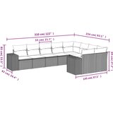  9-dijelni set vrtnih sofa od poliratana s jastucima sivi | shoptok.hr