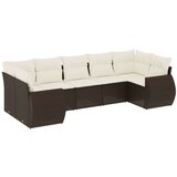 vidaXL 7-dijelni set vrtnih sofa od poliratana s jastucima smeđi | shoptok.hr
