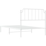  Metalni okvir za krevet s uzglavljem bijeli 107x203 cm | shoptok.hr