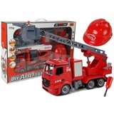  2-u-1 DIY set za vatrogasno vozilo s izmjenjivim podizačima, odvijačem, zvukom, svjetlosnim efektima i kacigom Cijene