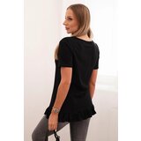 Kesi Women's blouse with a ruffle at the bottom black | shoptok.hr