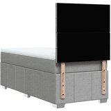 vidaXL Okvir kreveta s oprugama i madrac svjetlosivi 90x200cm tkanina | shoptok.hr