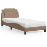 Okvir kreveta bez madraca Zadar boja cappuccina 100 x 200 cm od umjetne kože | shoptok.hr