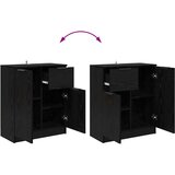 vidaXL Strani šal Črni hrast 60 x 30 x 70 cm Konstruiran les | Shoptok.si