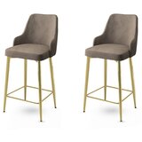 Hanah home Enox - Cappuccino, Gold CappuccinoGold Bar Stool Set (2 Pieces) | ePonuda.com