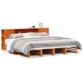  Krevet s regalom za knjige bez madraca 180x200 cm masivno drvo | shoptok.hr