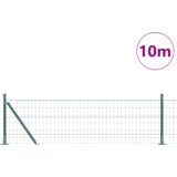 vidaXL evropska ograja z 7 flanžnimi stebri 0.6x10 m pocinkano jeklo | Shoptok.si
