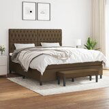  The Living Store Box spring postelja z vzmetnico temno rjava 180x200 cm blago - Box Spring Postelja, (21501370) | Shoptok.si