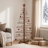  Drveno božićno drvce 125 cm Bambus i masivno borovo drvo | shoptok.hr