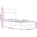  Okvir kreveta bez madraca smeđa boja hrasta 75x190 cm drveni | shoptok.hr