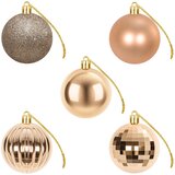  Set božićnih kuglica 75 kom. Ružičasto zlatni 6 cm Polistiren | shoptok.hr