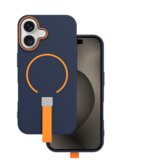 Onasi Mat Liquid silikonski ovitek s paščkom z MagSafe za iPhone 17 Air - modro-oranžen | Shoptok.si