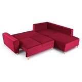 Cosmopolitan Design Crvena baršunasti sklopiva/s prostorom za odlaganje kutna garnitura (s desnim kutom/u obliku slova L) Kyoto – | shoptok.hr