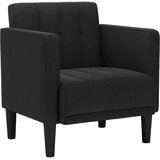 SOFA fotelja s naslonima za ruke crna 53 cm baršunasta | Shoptok.si