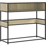 Maison Chic Konzolna mizica - miza ob steni sonoma hrast 90x35x80 cm inženirski les, (21786061) Cene