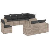  8-dijelni set vrtnih sofa od poliratana s jastucima svjetlosivi | shoptok.hr