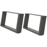  Noge za klub stolić U-oblik 2 kom antracit 70 x (30-31) cm čelik | Eponuda.com