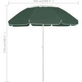  Suncobran za plažu zeleni 300 cm | shoptok.hr