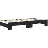  Dnevni krevet na razvlačenje s ladicama crni 90 x 190 cm baršun | shoptok.hr